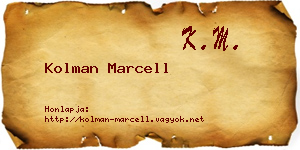 Kolman Marcell névjegykártya