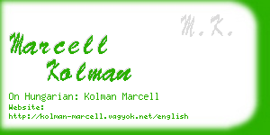 marcell kolman business card
